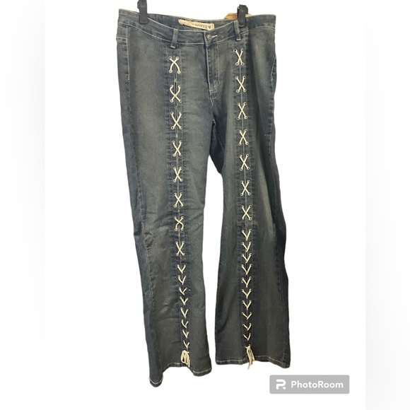 Joe Boxer Jeans Y2k Joe Boxer Jeans With Criss Cross Front Detail